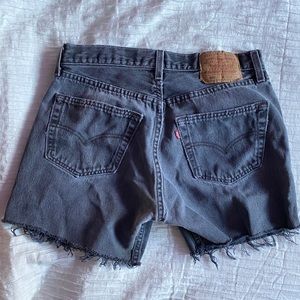 Vintage Levi’s Black Frayed 501 Denim Shorts